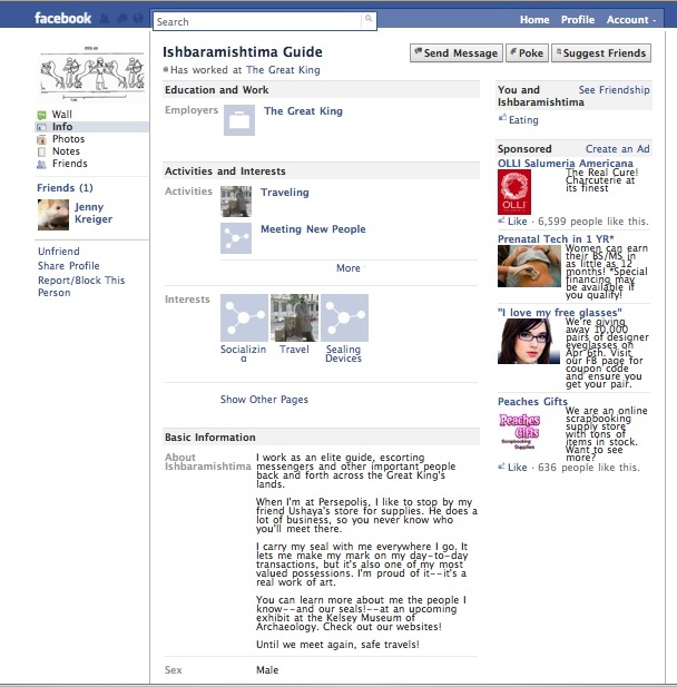 Screenshot of a Facebook profile page